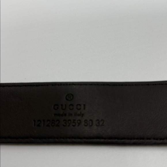 Gucci GG Marmont Belt Beige Canvas Brown‎ Leather Gold GG Buckle Women's SZ 80CM - Picture 8 of 12